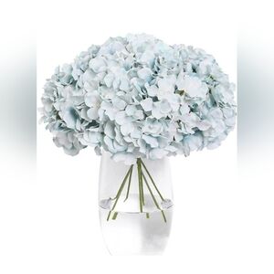 Tifuly Light Blue Faux Hydrangea: 12 Flower Heads & Stems - 2 Packs